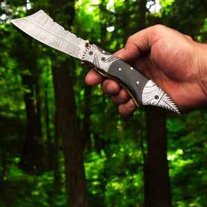 มีดพับคุณภาพสูง ปรับแต่งได้ตามต้องการ ผลิตจากโรงงาน ของขวัญส่วนตัว ทนทาน ทำด้วยมือ คมกริบ เหมาะสำหรับการล่าสัตว์ - Product Image 6