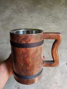 Best Quality Handmade Wooden Eco-Friendly Modern Luxury Travel Mug <b>Straw</b> BPA Free Leak-Proof Floral Pattern Customized Shape - Product Image 4