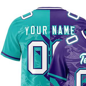 Maillot de football américain personnalisé brodé, coupe ample, en tissu mesh respirant - Product Image 6