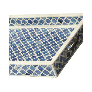 ถาดไม้ลายดอกไม้รักษ์โลกฝังเรซิ่น งานฝีมือตกแต่งบ้านสุดหรูหรา - Product Image 3