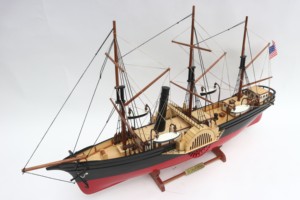 เรือจำลอง SS CALIFORNIA ทำมือจากไม้ สไตล์เรืออเมริกันโบราณ ของตกแต่งบ้านแบบตั้งโชว์ - Product Image 2