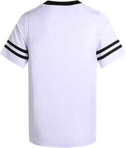 Camiseta de Fútbol Personalizada en Blanco – Tejido Transpirable de Malla Blanca – Camiseta de Entrenamiento de Fútbol Americano con Cuello en V y Rayas - Product Image 4