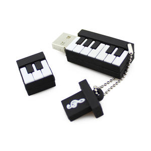 Toptan piyano şekilli USB flash sürücü promosyon ürünleri hediye 16gb 32gb 64gb 128gb özel logo anahtarlık ile kordon hafıza sopa - Product Image 6