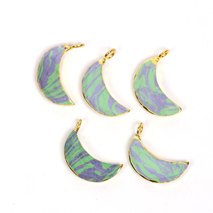 Coszcatl Export Pendentif Breloque Demi-Lune Classique en Argent, Forme Croissant, Turquoise Mojave Bleu Violet 20X8, pour Femme et Homme, Cadeau de Fête - Product Image 3
