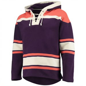 Maillot de hockey sur glace violet foncé personnalisable, respirant, style vintage, pull thermique d'hiver, vêtement de sport sur mesure - Product Image 1