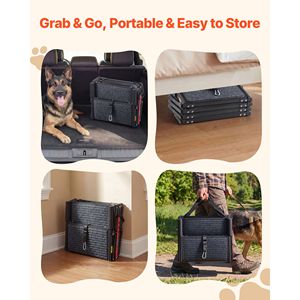Extra Wide Foldable <b>Dog</b> Stairs <b>for</b> <b>Car</b> 4 Steps Non Slip Rug Surface Portable Lightweight Pet <b>Ramp</b> <b>for</b> Medium <b>Dogs</b> - Product Image 5