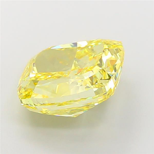 Diamante sintético certificado de corte excelente, color amarillo intenso, VS2, cultivado en laboratorio, forma cojín, suelto. - Product Image 5