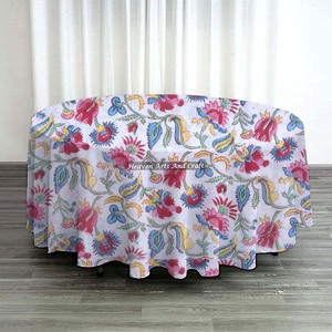 Mantel Floral de Algodón con Estampado a Mano, Mantel Redondo para Mesa de Comedor, Regalo de Navidad 2026 - Product Image 5