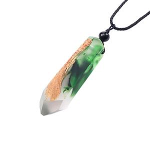Collar con colgante de resina y madera artística al por mayor, joyería de fiesta de diseño único para cristianos - Product Image 1