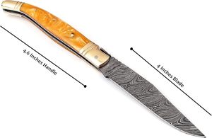 มีดพับ Laguiole Damascus Steel ด้ามไม้ คุณภาพสูงจากโรงงานโดยตรง ขายส่ง OEM ODM จำนวนมาก - Product Image 5