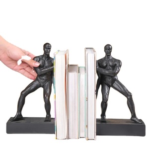 Serre-livres Muscle Men Set Étagère de table noire Home design géométrique Décoration Serre-livres - Product Image 1