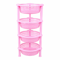 Chariot de rangement pliable et réglable en plastique, 4 niveaux, de type autoportant, moderne, de haute qualité, écologique, pour cuisine
