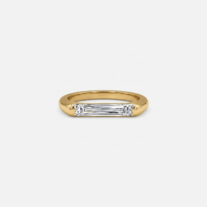 Anillo de Diamantes Baguette, Anillo de Diamantes Cultivados en Laboratorio de 1.23 CT, Anillo Minimalista de Oro Amarillo de 14K, Anillo Delicado para Apilar, Anillo Moderno y Elegante - Product Image 1