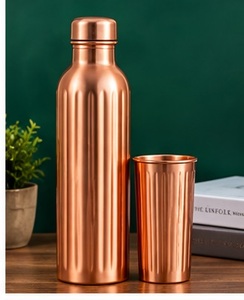 Botella de Agua Tradicional de Cobre con Juego de Tazas, Patrón Oriental de Mandala Grabado, Recipiente Portátil para Bebidas - Product Image 5
