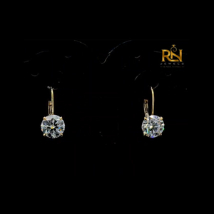 Old Mine Cushion Lab Grown <b>Diamond</b> Leverback <b>Earrings</b> Antique <b>Dangle</b> <b>Earrings</b> 9K 14K 18K Solid Gold Fine Jewelry - Product Image 1