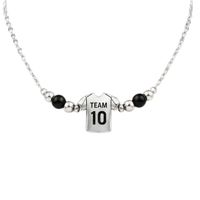 Collier ballon de football avec pendentif cylindrique personnalisé en acier inoxydable, bijoux personnalisés pour cadeaux d'équipe