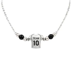 Collier ballon de football avec pendentif cylindrique personnalisé en acier inoxydable, bijoux personnalisés pour cadeaux d'équipe - Product Image 3