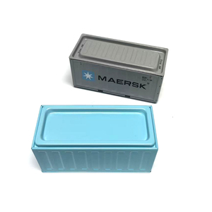 Custom Mini Shipping Container Tin Box 115x50x55mm Rectangular <b>Metal</b> Container Model Tin Can with Lid for Corporate Gift - Product Image 1