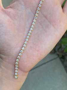 กำไลข้อมือเพชรแท้ 3 กะรัต ทองคำแท้ 14k 18k หรูหรา ขายส่งแบบชุดบัตเตอร์คัพ ลายสแกลลอป ลิงค์เพชร CVD HPHT เพาะเลี้ยงในห้องปฏิบัติการจากโรงงาน - Product Image 4