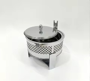 High On Demand Chafing Dish Matte Black Cutout Stand Stainless Steel Food Warmer Home Hotel Catering Table <b>Top</b> Chafing Dish - Product Image 5