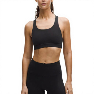 Soutien-gorge de sport simple à maintien élevé pour femme, pour poitrines généreuses, avec bretelles dos nageur et conception à couvrance intégrale avant, pour l'entraînement et le quotidien, motif à carreaux - Product Image 5