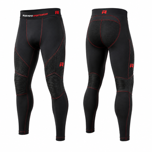 Leggings de moto durables avec tissu extensible flexible, soutien par compression, tissu respirant, design ajusté. - Product Image 1