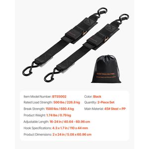 Confezione da 2 Cinghie a Cricchetto Resistenti 2 x 2 Piedi con Ganci a S di Sicurezza, Cinghie a Cricchetto Retrattili in Materiale PE Certificato TUV 25mm - Product Image 4
