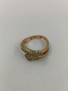 Anillo de oro de Diamante Real de oro de doble tono sólido de nuevo diseño de lujo con joyería Ghat de montaje fino para mujer - Product Image 2