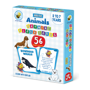 Cartes flash double face Biplob's 28, taille personnalisée, animaux arctiques avec images et rimes imprimées, matériau papier éducatif - Product Image 1