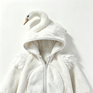 Mono de regalo personalizado con diseño de cisne para recién nacido, cisne de peluche de invierno, conjunto para sesión de fotos de bebé con temática de cisne, disfraz de cisne para niños pequeños para Halloween - Product Image 3