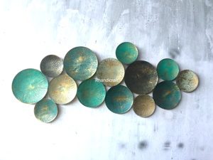 Escultura de Pared de Metal Hecha a Mano con Borde Dorado de Acero Inoxidable de Alta Demanda, 100 cm, Diseño Floral, Decoración del Hogar - Product Image 5