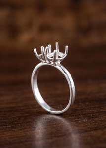 Toi Et Moi <b>Ring</b> Setting 925 Sterling Silver <b>Two</b> <b>Stone</b> Semi Mount <b>Ring</b> Open Gemstone DIY Engagement <b>Ring</b> - Product Image 2