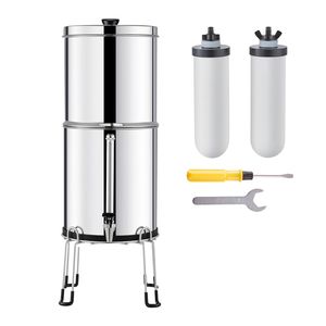Sistema di filtrazione dell'acqua da banco in acciaio inossidabile 304 da 2,25G, sistema di filtraggio manuale a gravità per camper, riduce il piombo fino al 99% - Product Image 1