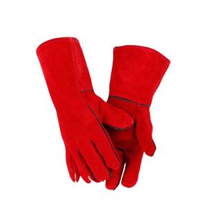 Custom Heavy Duty 14 Inches Heat-resistant Cow Split Leather Long Safety Working <b>Welding</b> <b>Gloves</b> for Welder - Product Image 1