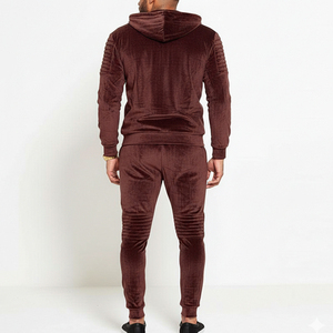 Conjunto de Sudadera con Capucha y Pantalones Deportivos de Felpa para Hombre, Talla Grande, Manga Larga, Hombros Caídos, Corte Holgado, Traje Deportivo de Invierno - Product Image 3