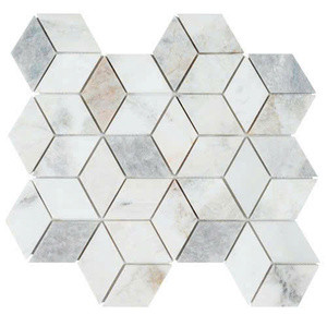 Mosaïque de marbre en forme irrégulière moderne, coquille argentée nacrée, pour mur intérieur, crédence, chambre, escalier - Product Image 1
