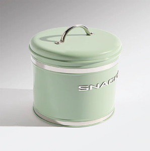 Recipiente Hermético para Alimentos Color Verde Menta Retro, con Borde Plateado y Tapa Curva Abatible para Preservar la Frescura Venta al por Mayor - Product Image 1