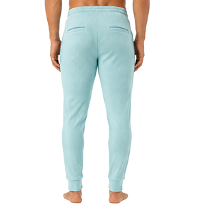 <b>Mens</b> Slim Fit Waffle Knitted <b>Trousers</b> Textured Casual Jogger Pants <b>Elastic</b> Drawstring Waist Custom Lightweight Bottoms Wholesale - Product Image 4