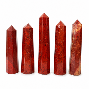 Juego de puntas de jaspe rojo de alta calidad, cristales pulidos naturales, obeliscos curativos, piedras decorativas para meditación energética, regalos. - Product Image 6