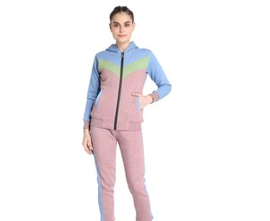 Ensemble de survêtement hiver pour femme, à capuche, uni, épais, en coton et polyester, personnalisable, vente en gros, streetwear décontracté - Product Image 1