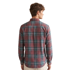 Camisa de Franela a Cuadros Roja y Verde Personalizada para Hombre, Manga Larga, con Botones, Estilo Casual, Tela Suave Cepillada, Ropa Urbana, Venta al Por Mayor - Product Image 2