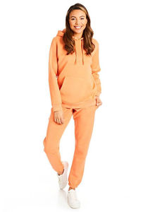 Nouveau Hoodie Femme Orange Hiver Coupe Ample Épaules Tombantes avec Broderie 3D Personnalisée sur le Devant, Anti-Plis et Respirant 100% Coton - Product Image 3