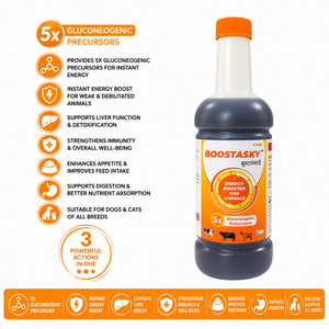 BoostaSky, potenciador de energía y apetito con precursores glucógenos, colina, niacina y cobalto para ganado, fórmula para ganado. |   Paquete: 1 litro - Product Image 2