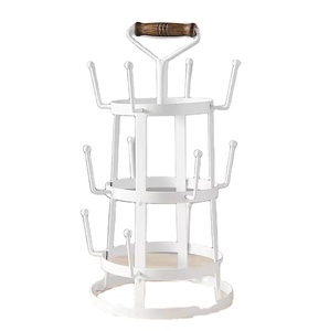 Support à tasses en métal avec poignée en bois, design classique et élégant de haute qualité pour ustensiles de cuisine, vente en gros, fabriqué en Inde - Product Image 1