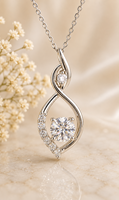Conjunto de Collar con Colgante de Diamante Cultivado en Laboratorio, Chapado en Oro de 18K, Certificado IGI, Elegante y de Lujo, Collar Solitario para Mujer, Ecológico y Ético