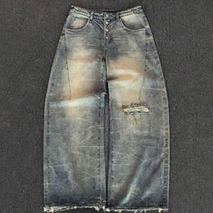 Jeans de Mezclilla con Logotipo Personalizado, Corte Recto Holgado, Lavado y Desgastado, 100% Algodón, Pantalones Casuales Personalizados, Mezclilla de Primavera al por Mayor - Product Image 2