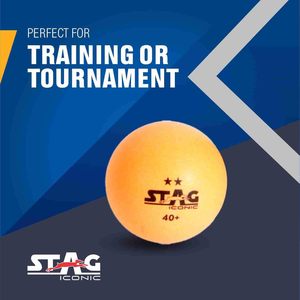 Pelotas de Tenis de Mesa de Plástico Stag Iconic de 2 Estrellas para Entrenamiento y Torneos, Logotipo Personalizado para Juego Recreativo, Paquete de 12 - Product Image 3