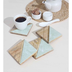 Sous-verres en résine de bois de manguier en gros |   Fabriqué à la main à Moradabad, Inde |   Vente en gros B2B - Product Image 3