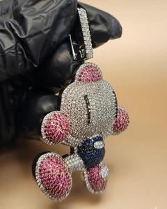 จี้เพชรโมอิสซาไนต์ VVS แบบกำหนดเอง รูปตัวการ์ตูน 3 มิติ เครื่องประดับฮิปฮอป ผ่านการทดสอบเพชร เครื่องประดับแฟชั่น จี้สองสี สำหรับผู้ชาย - Product Image 5