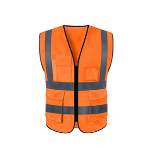 Gilet haute visibilité pour hommes, réflecteur, vêtements de travail industriels, 100% polyester, vert foncé, gilet de sécurité avec poches et fermeture éclair - Product Image 6